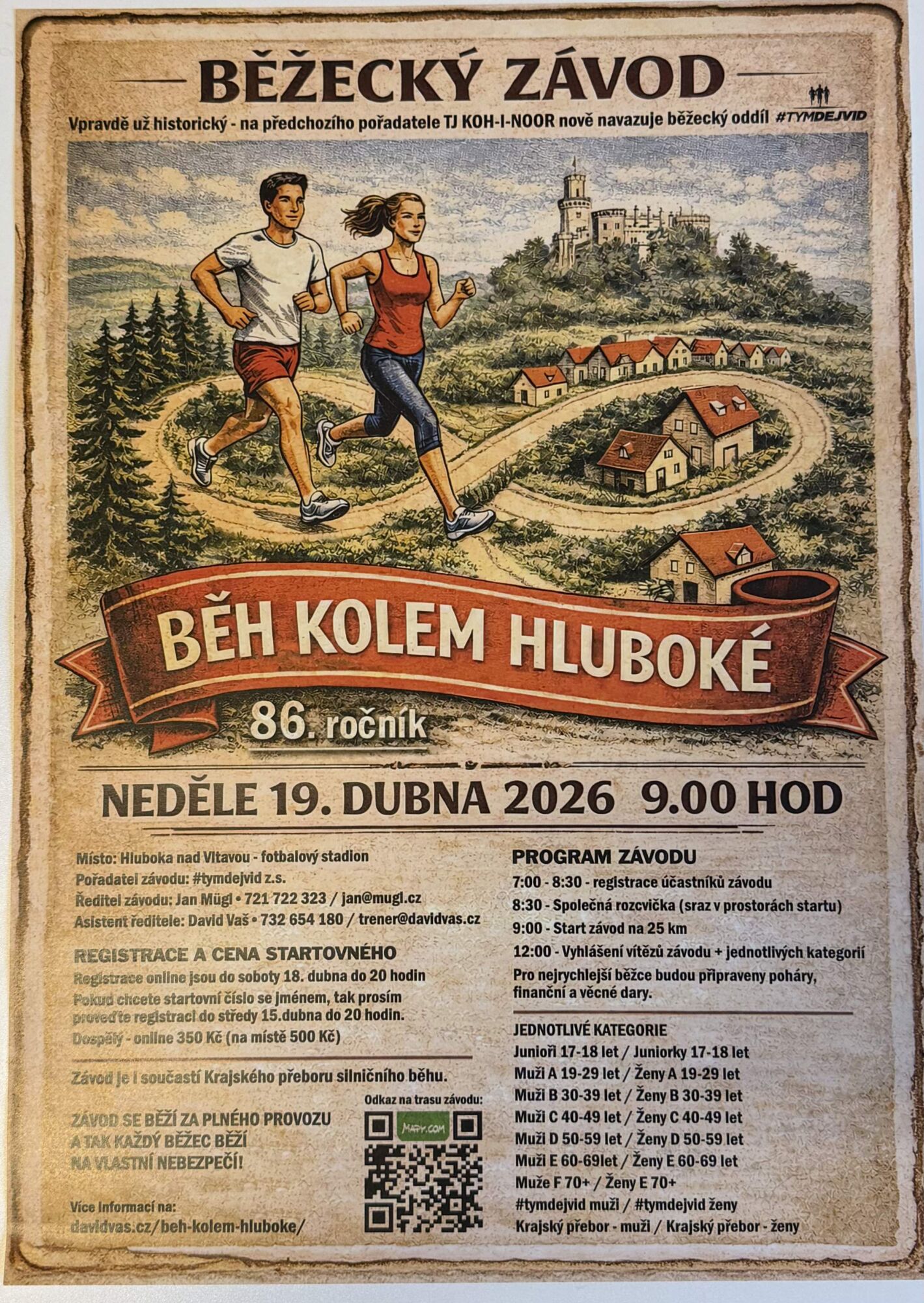 Plakát Běh kolem Hluboké 2026
